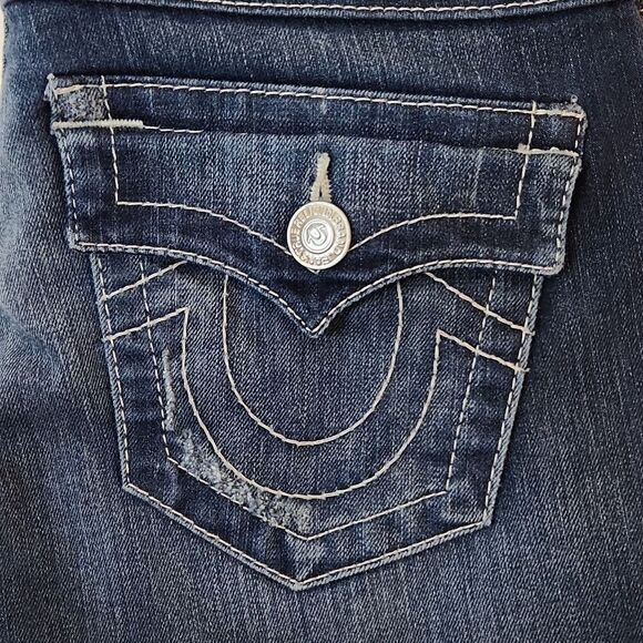 True Religion Jeans Women's Sz 25 Section Skinny Pocket Flap Dark Wash Denim - Picture 3 of 14